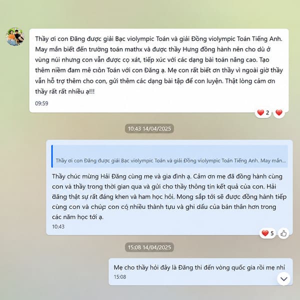 Phu huynh cam on thay co lop online MathX